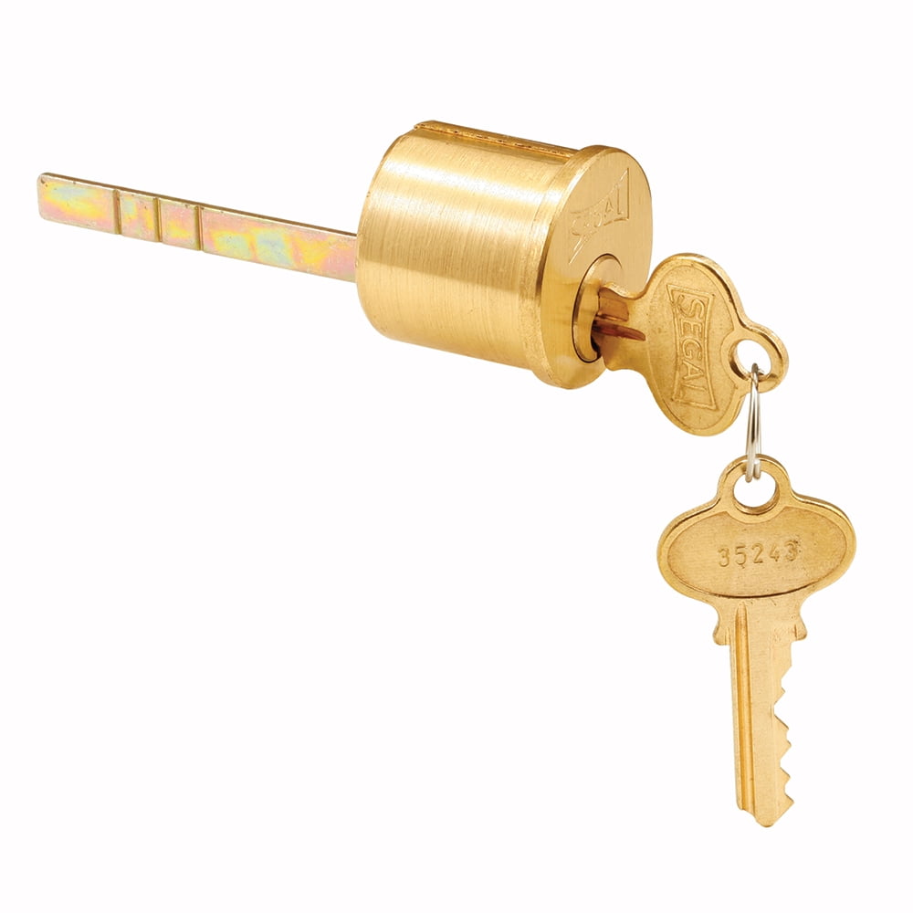5001294 Brushed Brass Solid Brass Key Lock Cylinder, Keyed Differently