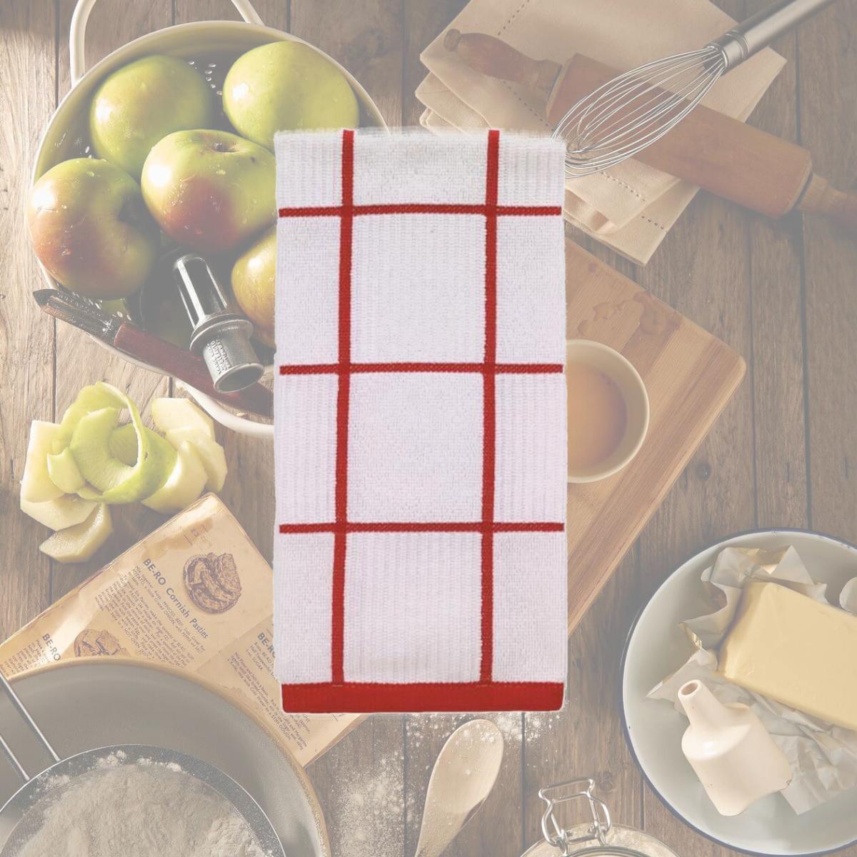 Picture of T-Fal 6517494 Red Cotton Kitchen Towel - Pack of 6