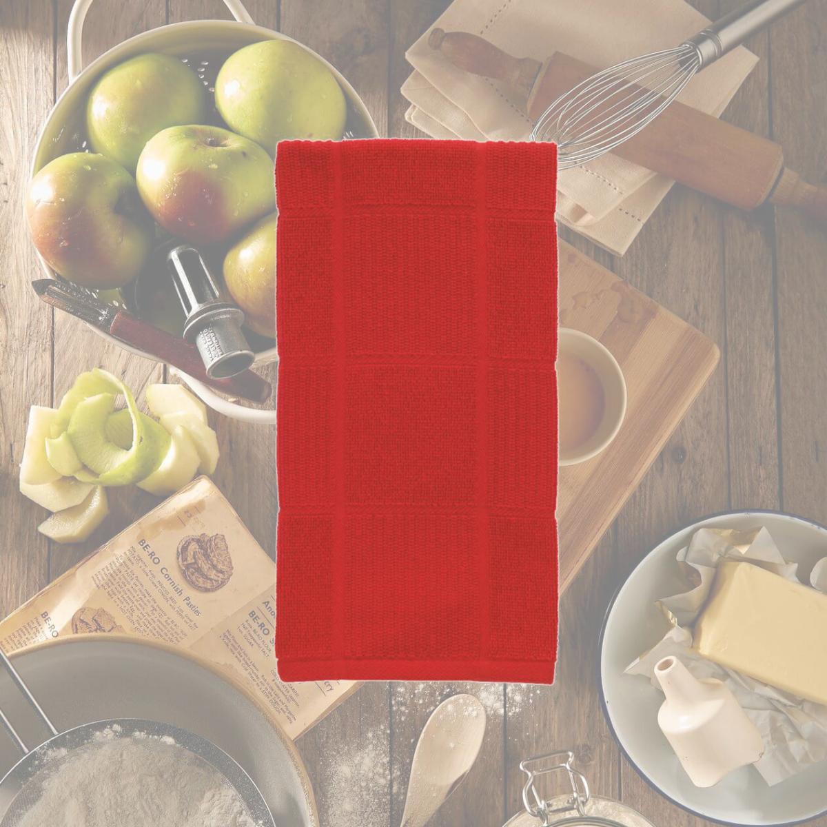 Picture of T-Fal 6517387 Red Cotton Kitchen Towel - Pack of 6