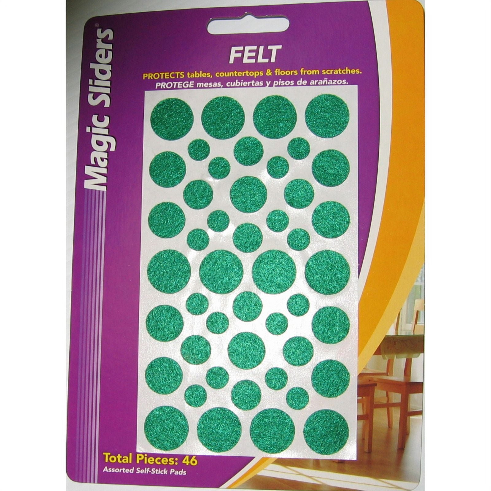 5865639 Green Felt Protective Pads - 46 Per Pack & Pack Of 6
