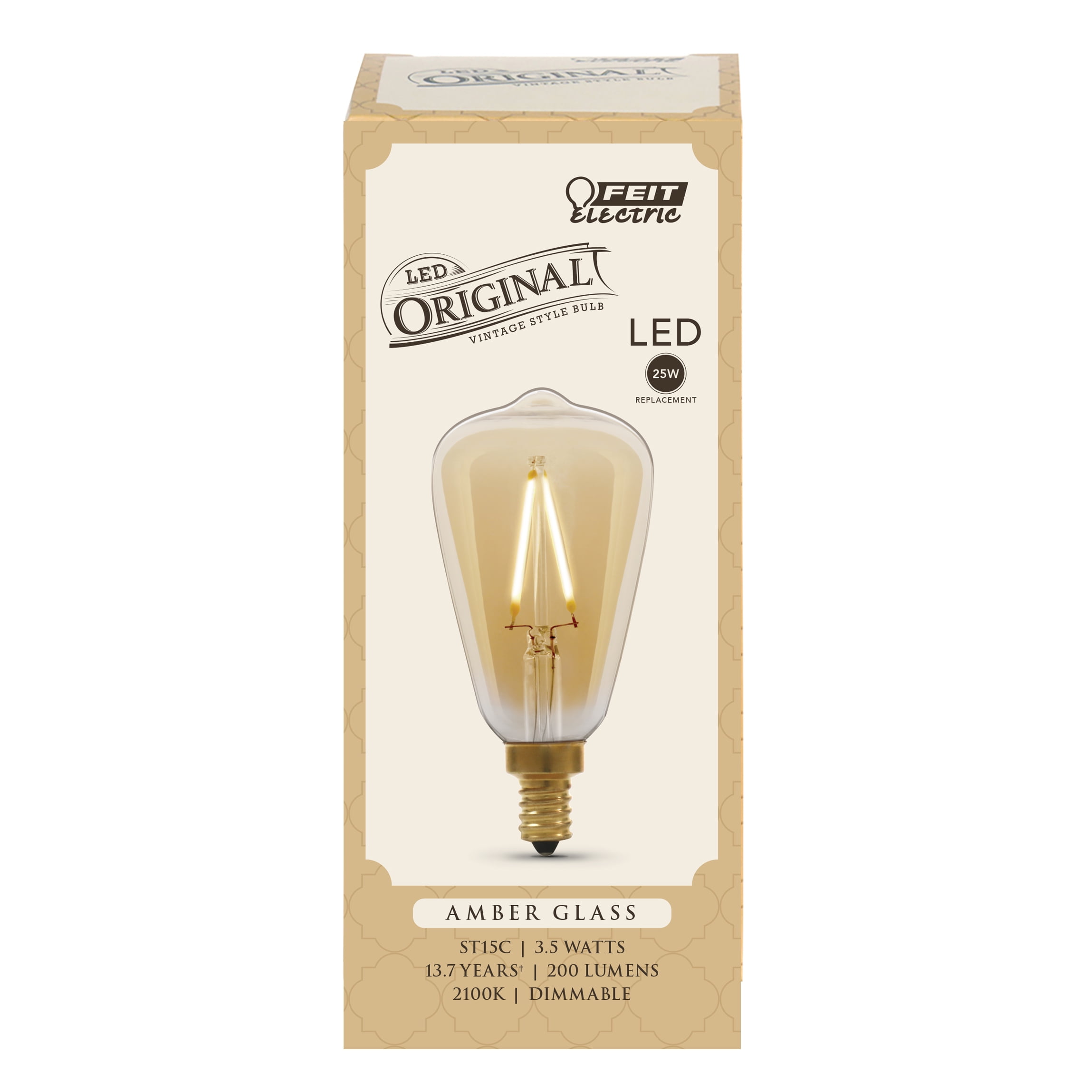 3924750 25 Watt Equivalence 3.5 Watt 200 Lumen St15 Amber Soft White Vintage Led Bulb