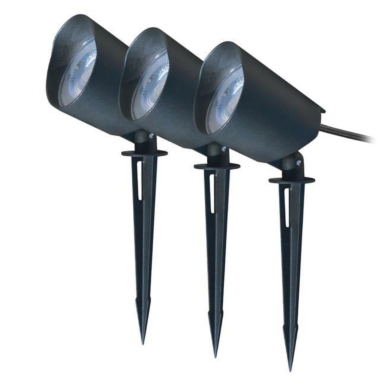 3901154 9 Watt Black Plug In Led Pathway Light & Spot Light Kit, Pack Of 3
