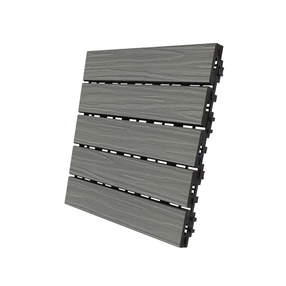 5011911 6 Sq. Ft. 12 X 12 In. Gray Oak Composite Balcony & Deck Tiles - Pack Of 6