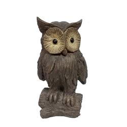 Infinity 8015768 15.83 In. Owl Cement Statue, Brown - Pack Of 2