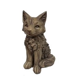 Infinity 8015771 16.54 In. Fox Cement Statue, Brown - Pack Of 2