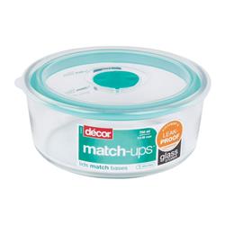 6862627 Match-ups 3.2 Cups Food Storage Container, Clear & Teal