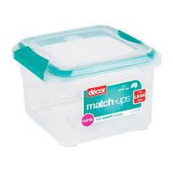 6862684 Match-ups 5.9 Cups Food Storage Container, Clear & Teal