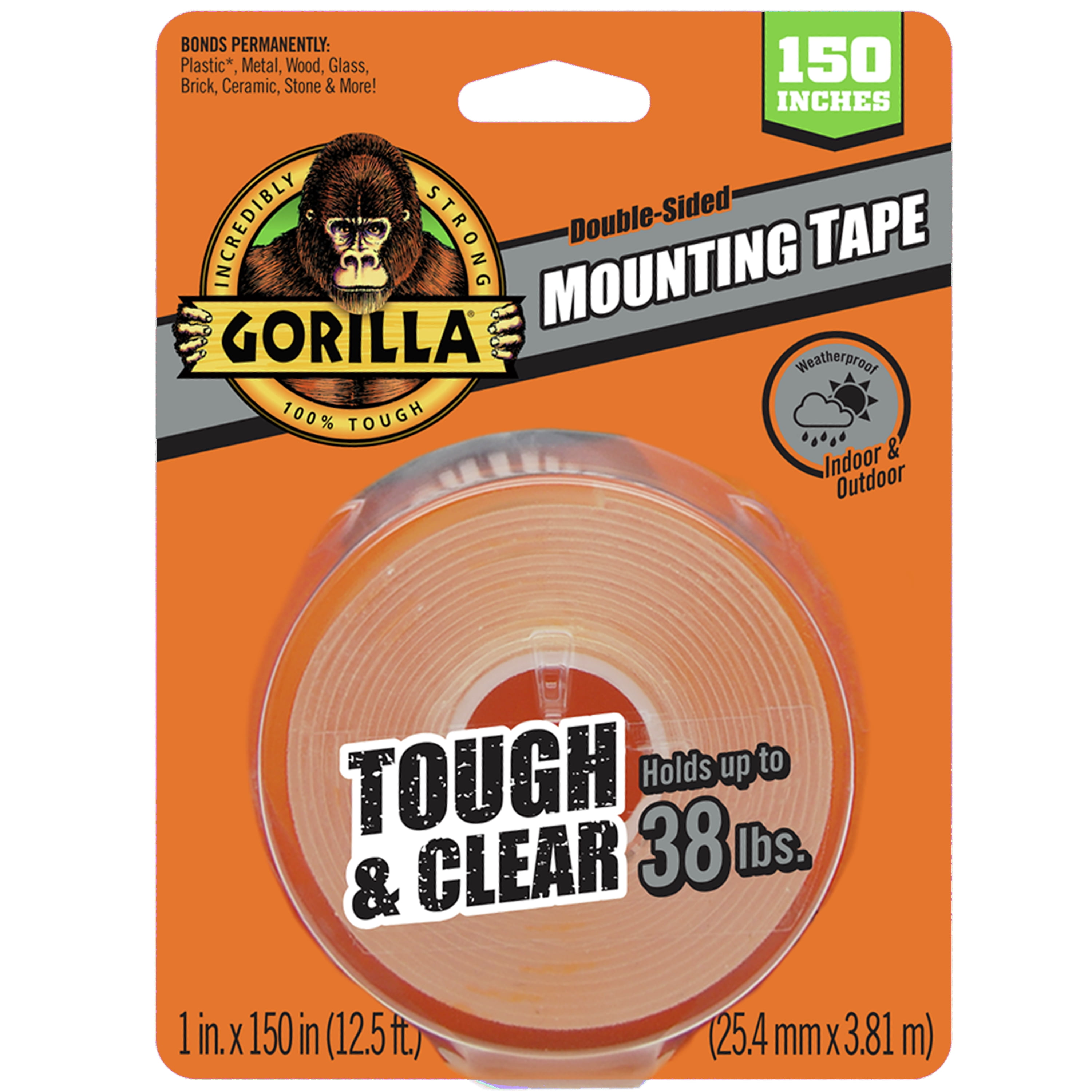 Gorilla 9023686 1 X 150 In. Mounting Tape, Clear - Pack Of 6