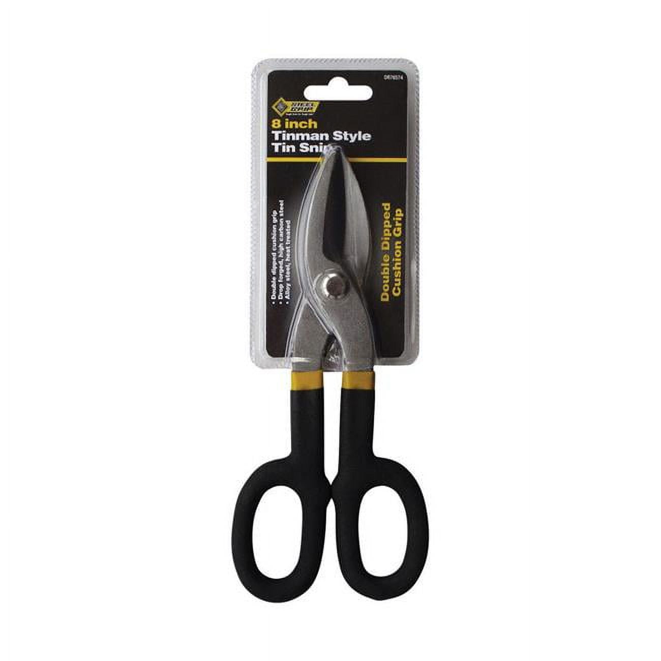 2796605 8 In. Carbon Steel Straight Tin Snips, Black