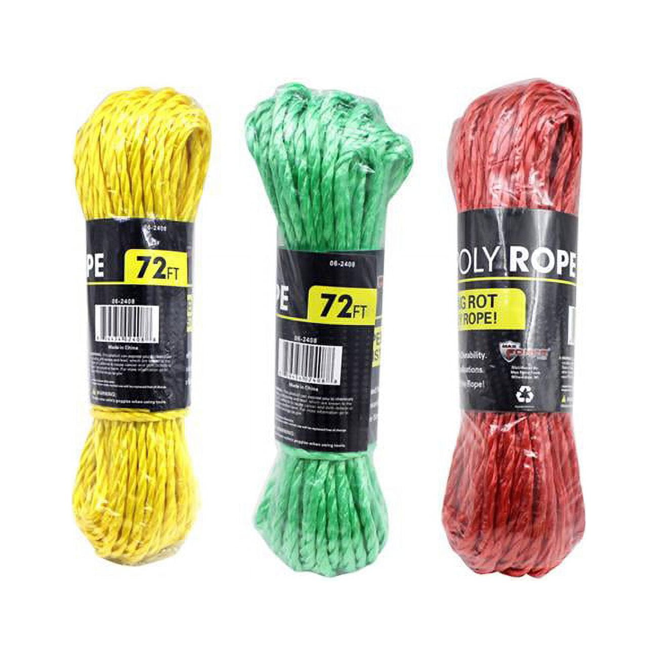 6115083 0.25 In. Dia. X 72 In. Assorted Twisted Poly Rope - Pack Of 36