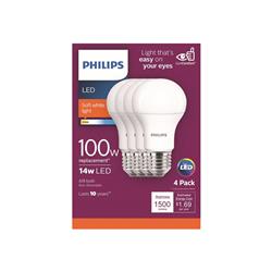 3000824 14 Watts & 1500 Lumen A19 A-line Led Bulb - Soft White, Pack Of 4