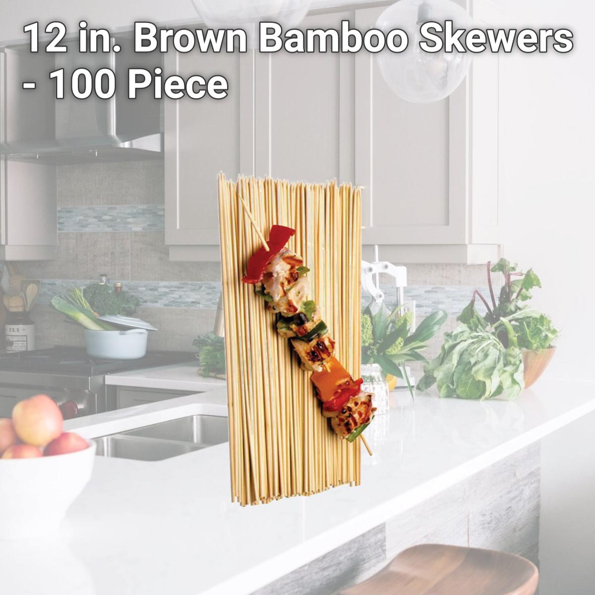 Picture of Norpro 6339980 12 in. Brown Bamboo Skewers - 100 Piece
