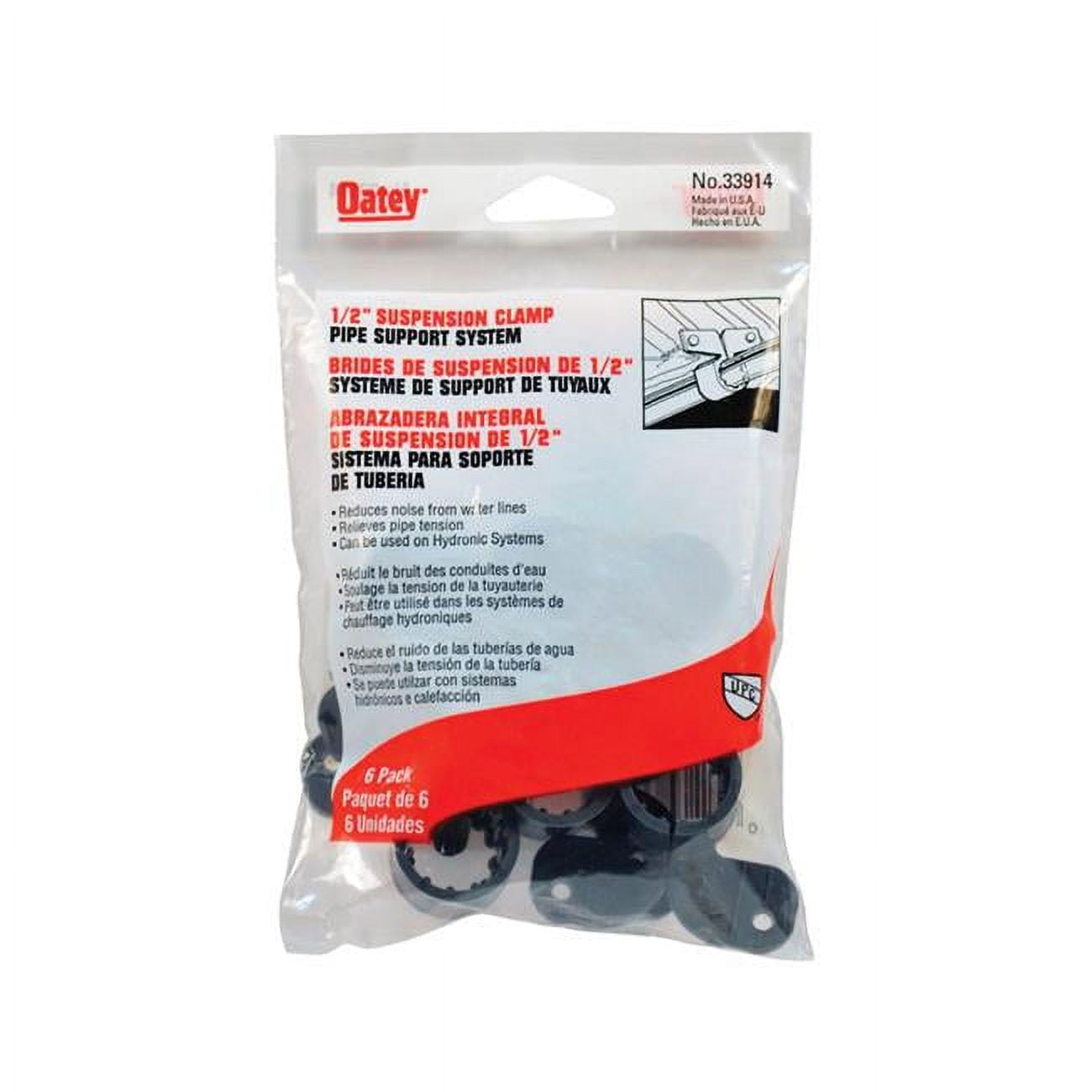 UPC 380753339146 product image for 4694907 0.5 in. Polypropylene Suspension Pipe Clamps - Gray, Pack of 6 | upcitemdb.com