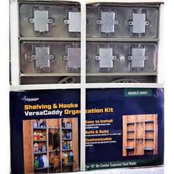 5010876 Versa Caddy Plastic Shelving & Hooks Organization Kit - Gray, 48 X 48 X 4 In.