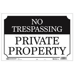 UPC 029069201708 product image for Hy-Ko Products 5012093 9.25 x 14 in. Aluminum English No Trespassing Private Pro | upcitemdb.com