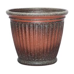 7507288 16 X 18 In. Capital Resin Planter, Two-tone Brown & Red