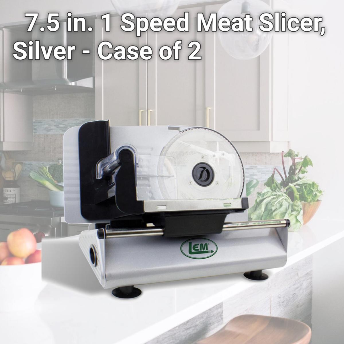 Picture of LEM Products 6723340 7.5 in. 1 Speed Meat Slicer  Silver 