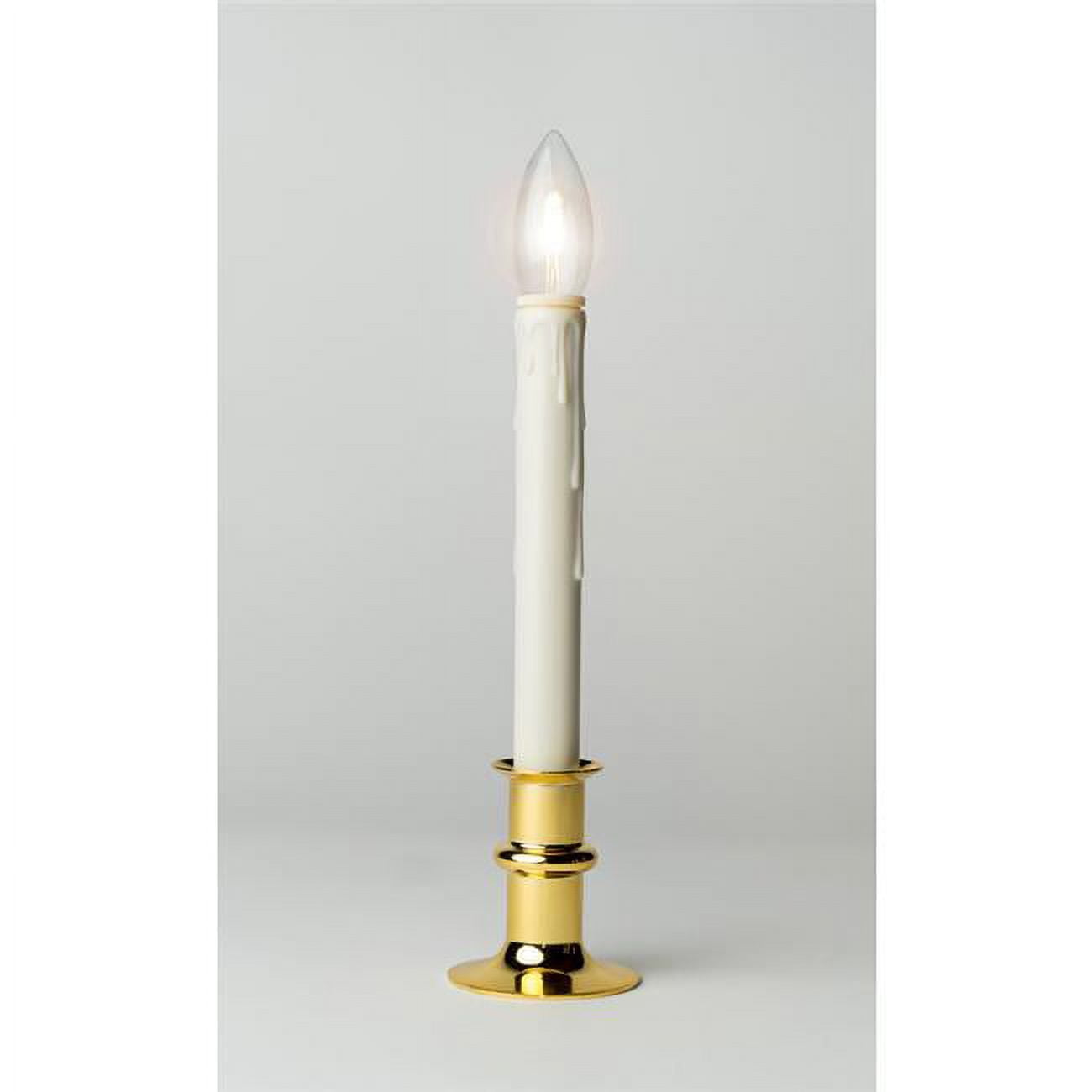 9014230 13 In. Plastic & Metal Christmas Led Taper Window Candle, Ivory