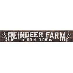 9015916 Wood Reindeer Farm Christmas Sign, Brown - Case Of 4