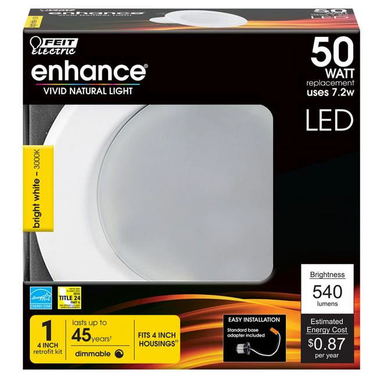 3002105 7.2 Watt Enhance 4 In. Led Dimmable Recessed Downlight, Bright White