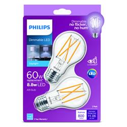 3001904 60 Watt Equivalence A19 E26 Medium Led Bulb, Daylight - Pack Of 2