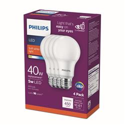 3001890 40 Watt Equivalence A19 E26 Medium Led Bulb, Soft White - Pack Of 4