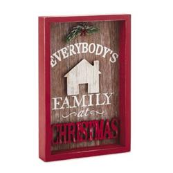 9016884 12 Mdf Everybodys Family At Christmas Sign - Case Of 4