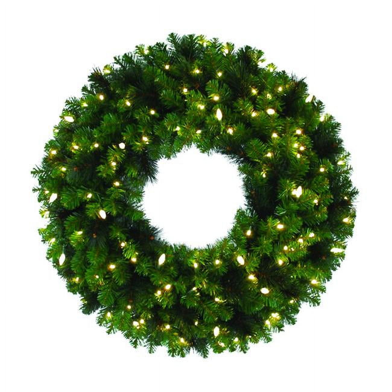 9016959 36 In. Dia. Mixed Pine Prelit Led Decorated Wreath, Warm White - Case Of 2