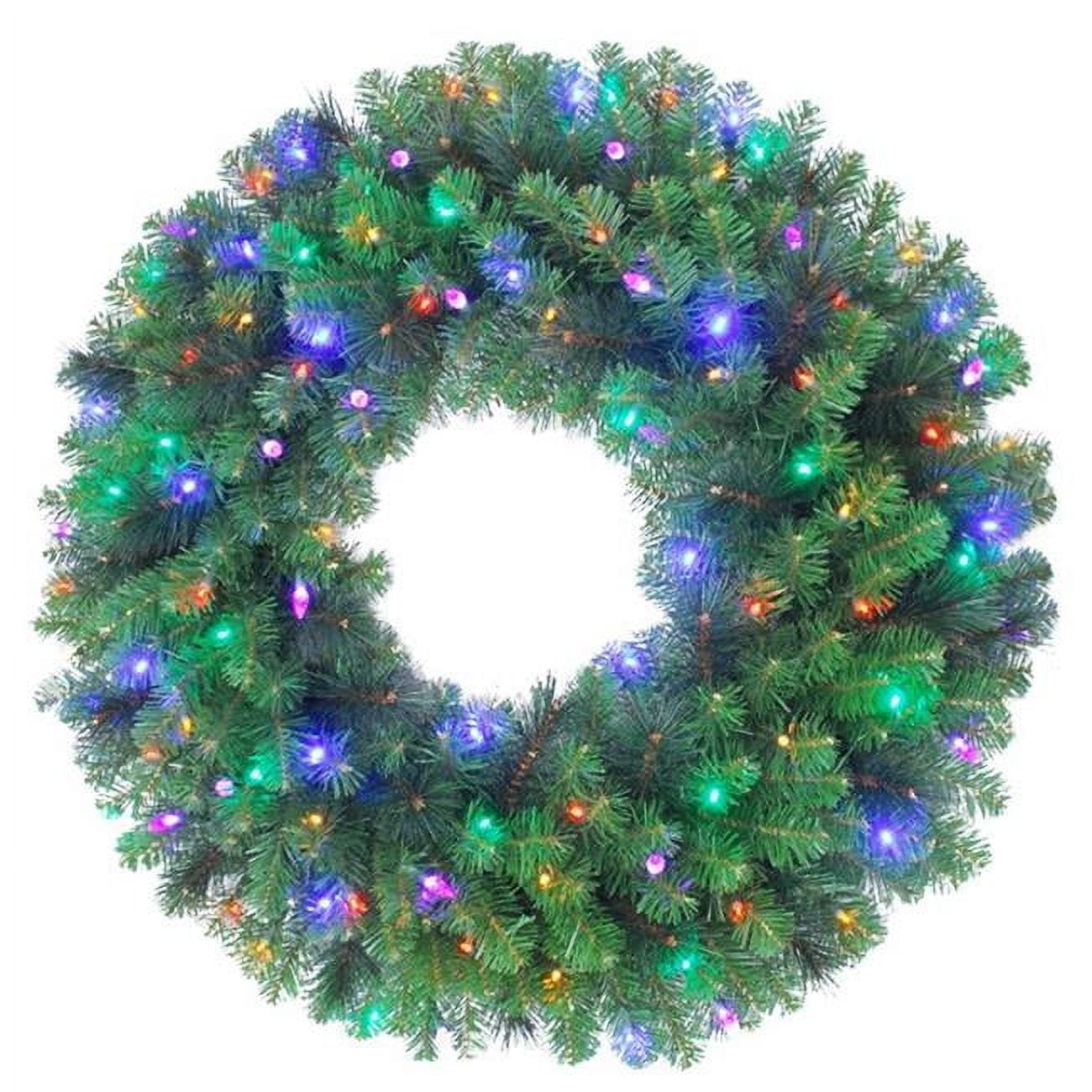 9016960 36 In. Dia. Mixed Pine Prelit Green Led Decorated Wreath, Multi Color - Case Of 2