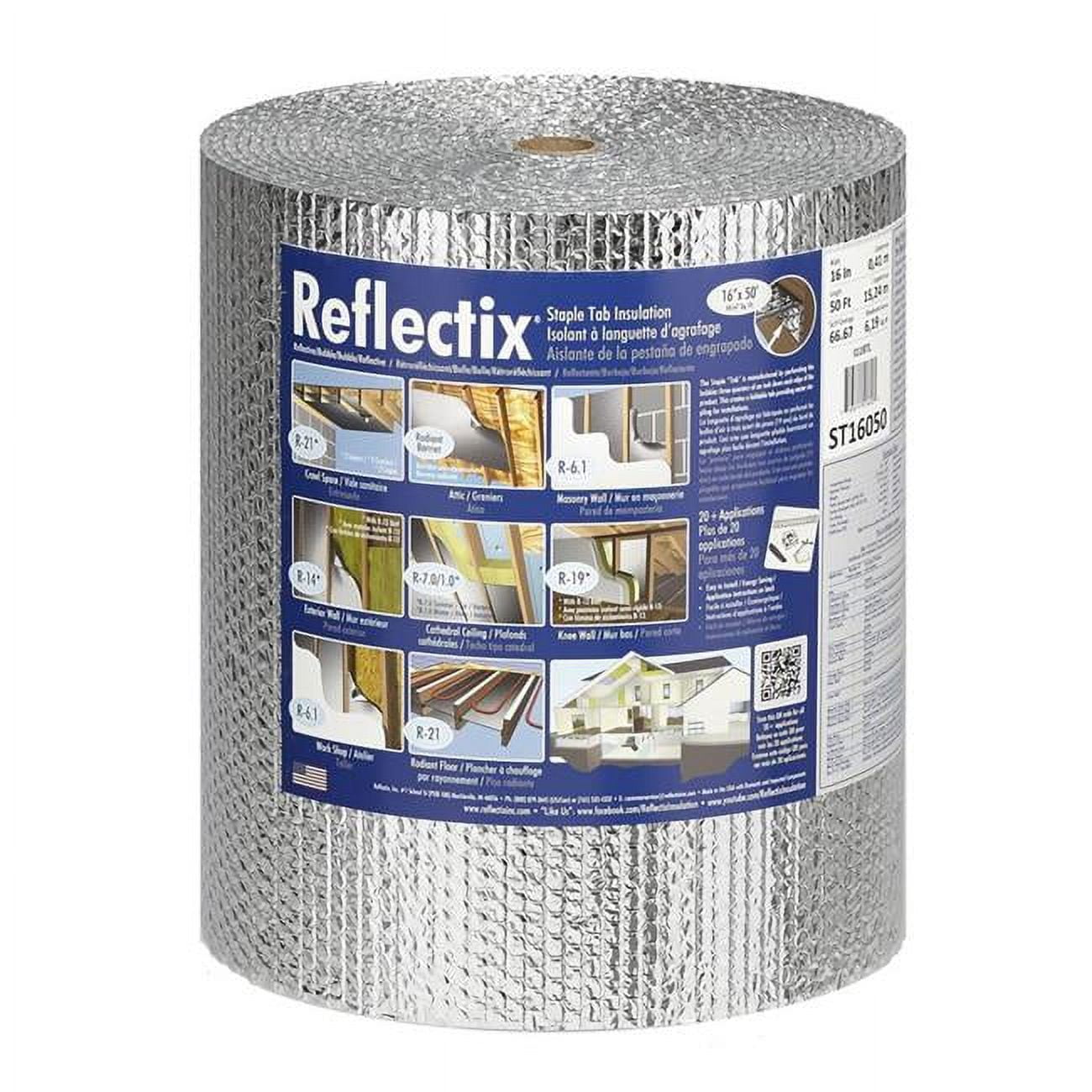 5018763 16 In. X 50 Ft. R-3.7 To R-21 Reflective Radiant Barrier Foil Insulation Roll - 67 Sq. Ft.