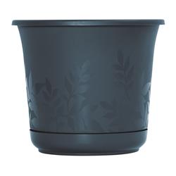 7501562 6 X 6 In. Dia. Resin Planter, Charcoal