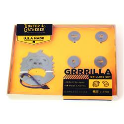 8028766 Hunter & Gatherer Grrrilla Stainless Steel Grill Scraper & Meat Charms - 5 Piece