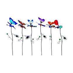 8467797 28.7 In. Glass Outdoor Garden Stake, Multi Color - Case Of 24