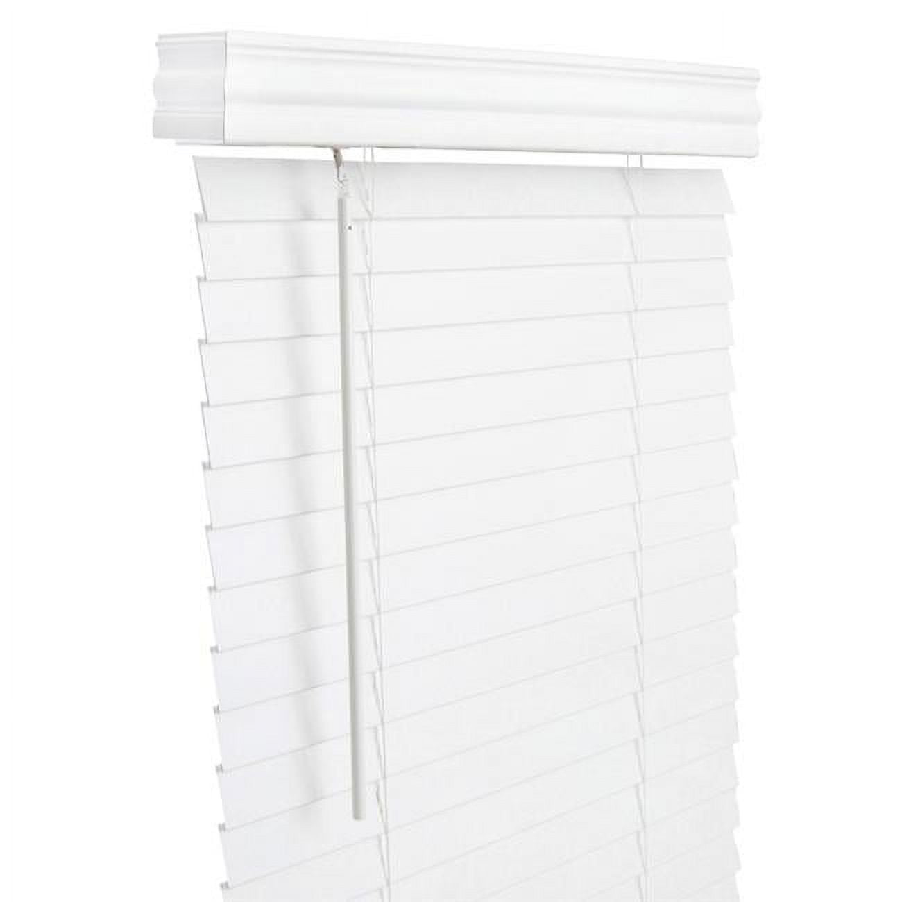 5005761 2 In. Faux Wood Cordless Blinds, White - 35 X 60 In.