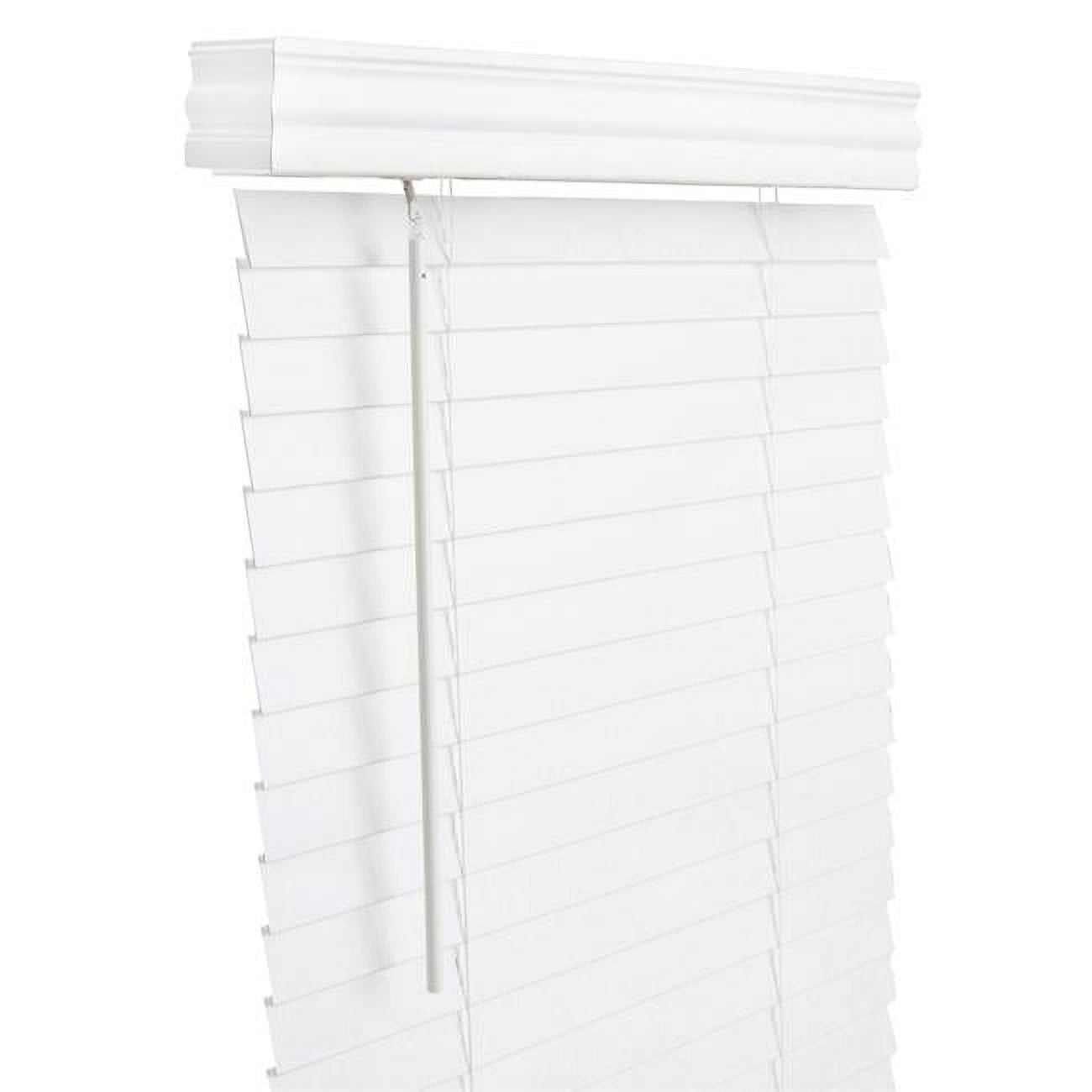 5005722 2 In. Faux Wood Cordless Blinds, White - 60 X 60 In.