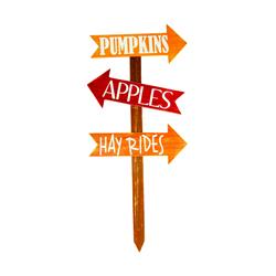 9366352 Pumpkins, Apples & Hay Rides Sign Fall Decoration