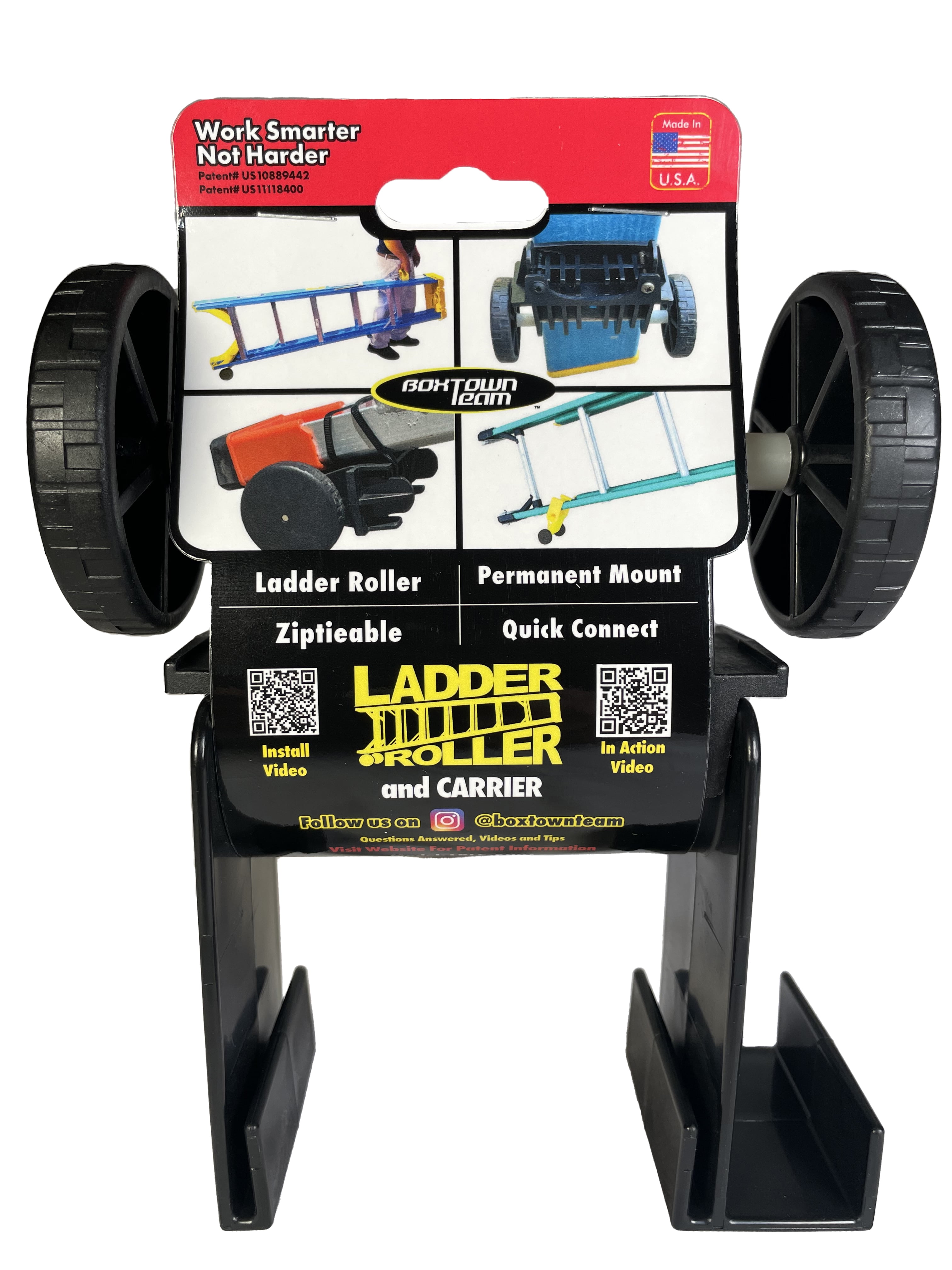 1001907 Plastic Ladder Roller & Carrier, Black & Yellow