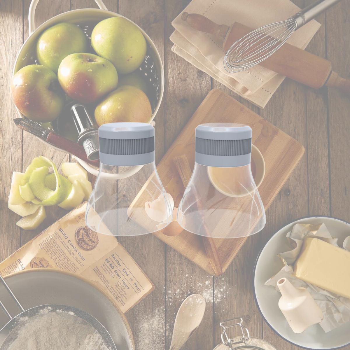 Picture of Core Home 6012611 Clear & Gray Silicone & Polypropylene Condiment Container