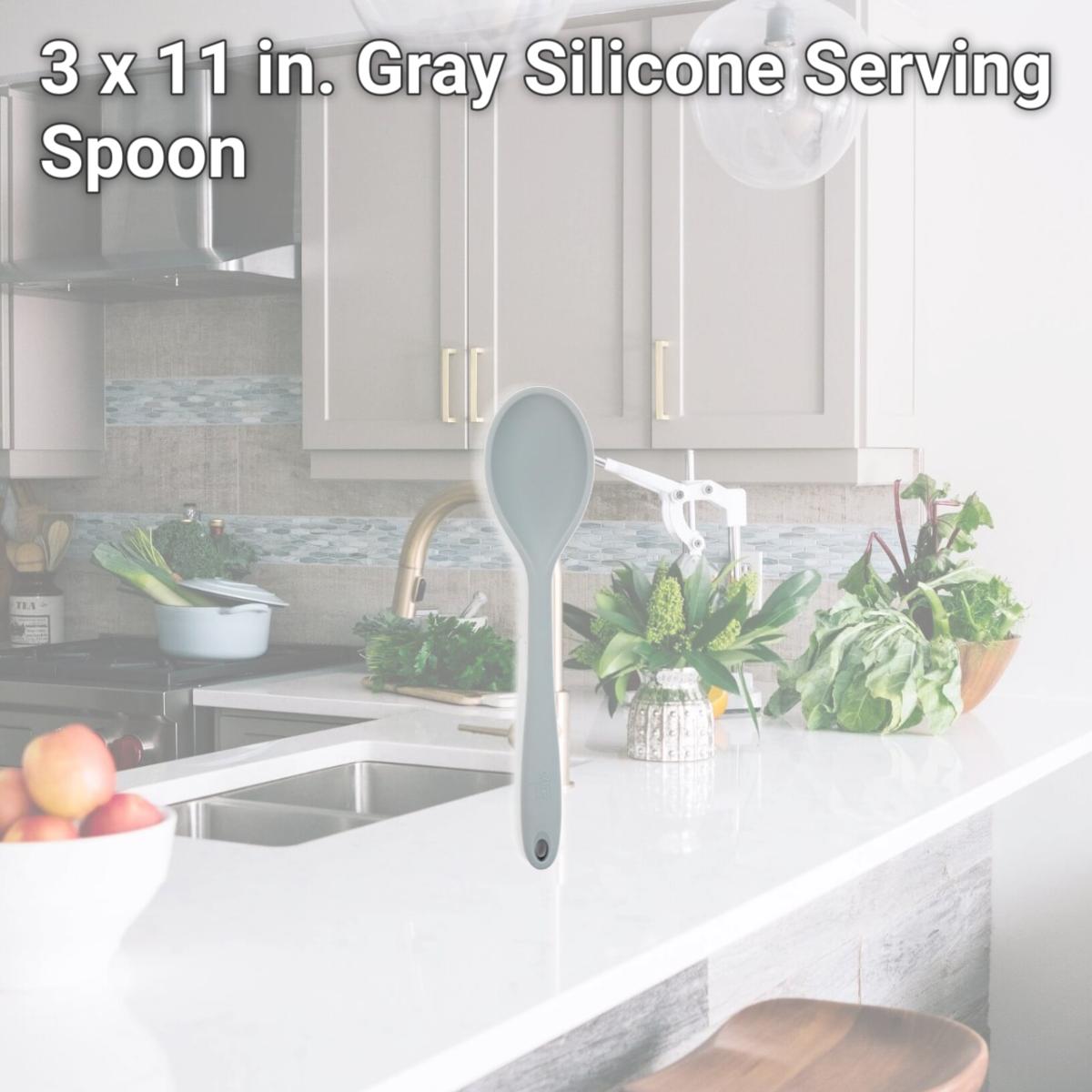 Picture of Core Kitchen 6011317 3 x 11 in. Gray Silicone Serving Spoon