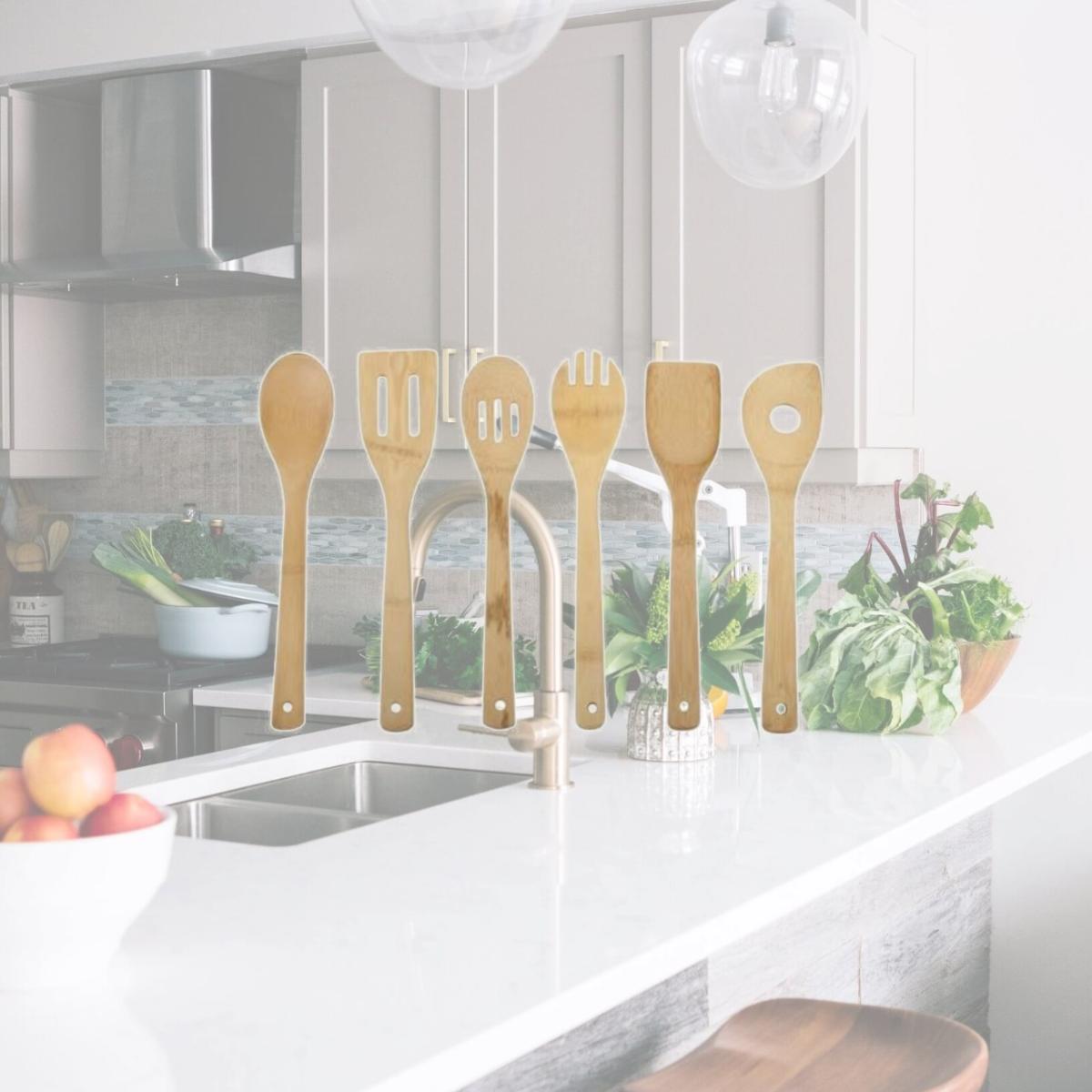 Picture of Core Kitchen 6011318 2.5 x 11.8 in. Natural Bamboo Utensil Set