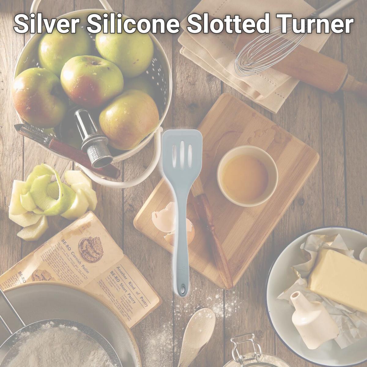 Picture of Core Kitchen 6012636 Silver Silicone Slotted Turner