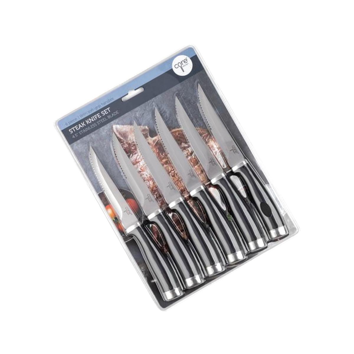 Picture of Core Kitchen 6012620 Core Kitchen Stainless Steel Steak Knife Set - 6 Piece