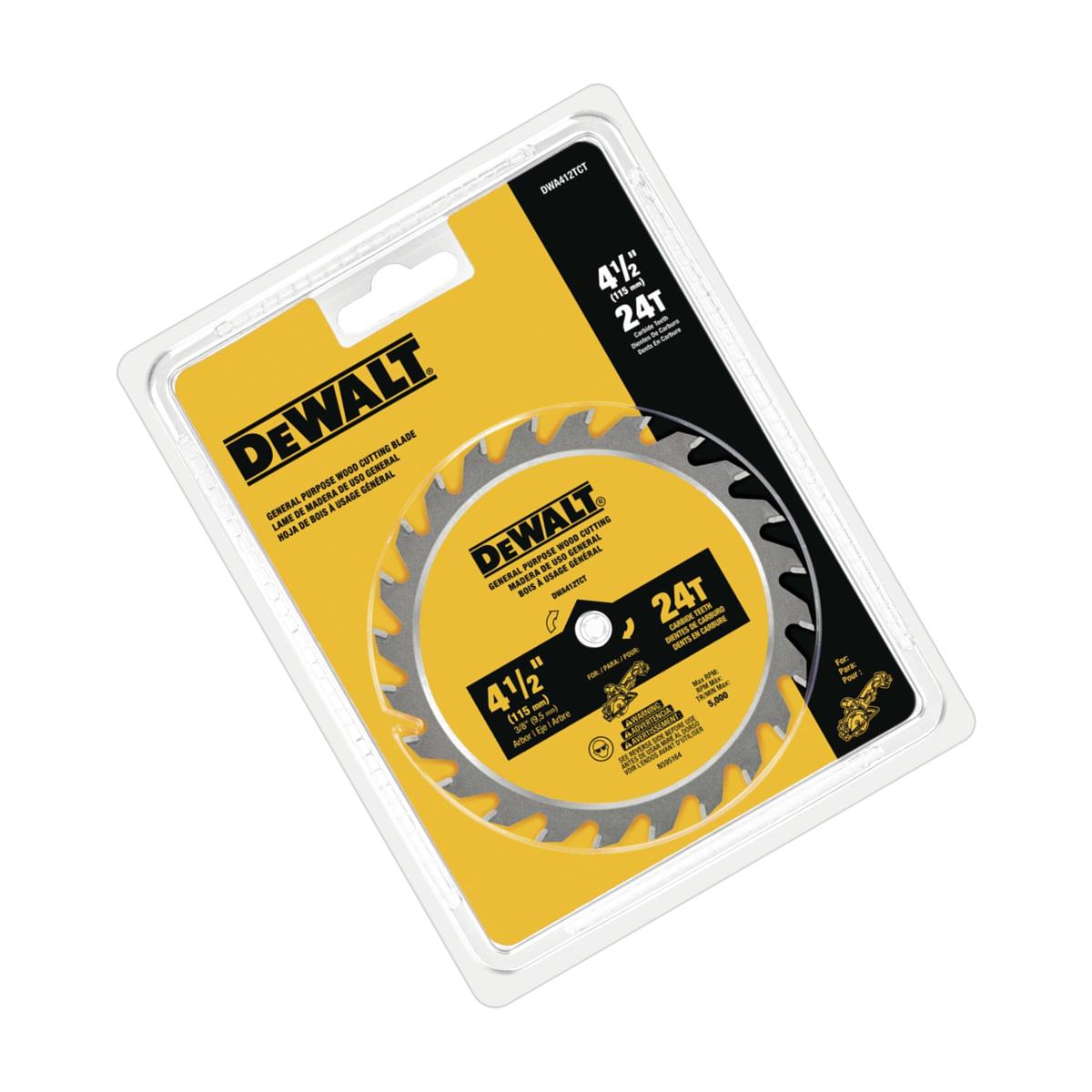 Picture of DeWalt 2006110 4.5 in. dia. x 0.375 in. Carbide Tipped Circular Saw Blade 24 Teeth