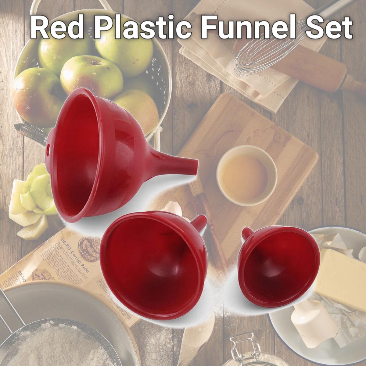 Picture of Farberware 6009329 Red Plastic Funnel Set