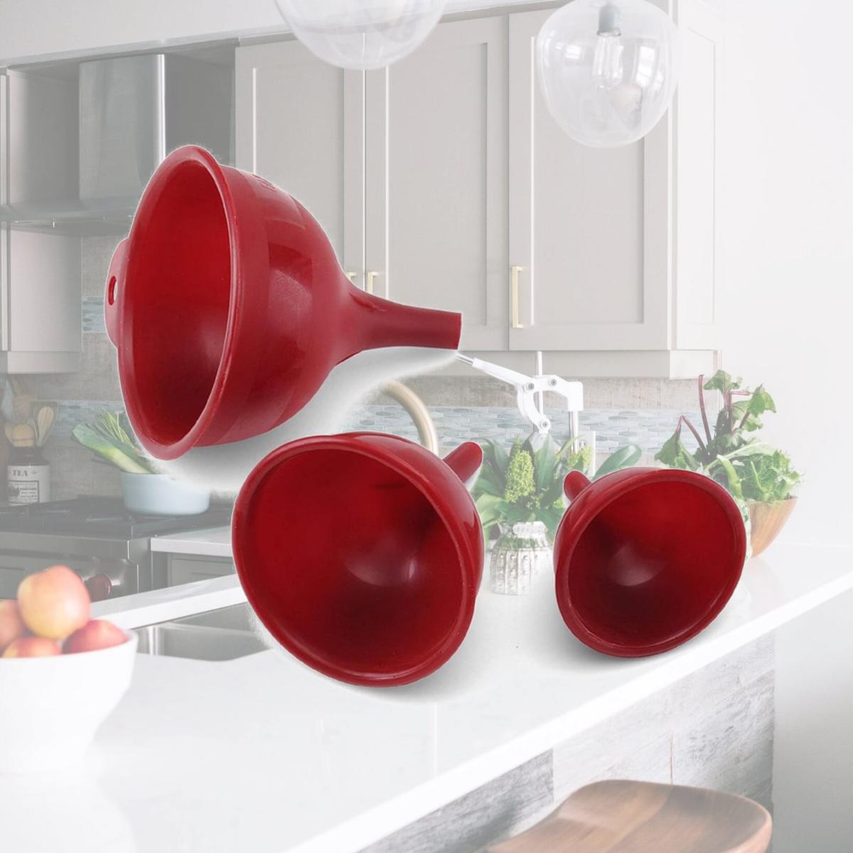 Picture of Farberware 6009329 Red Plastic Funnel Set