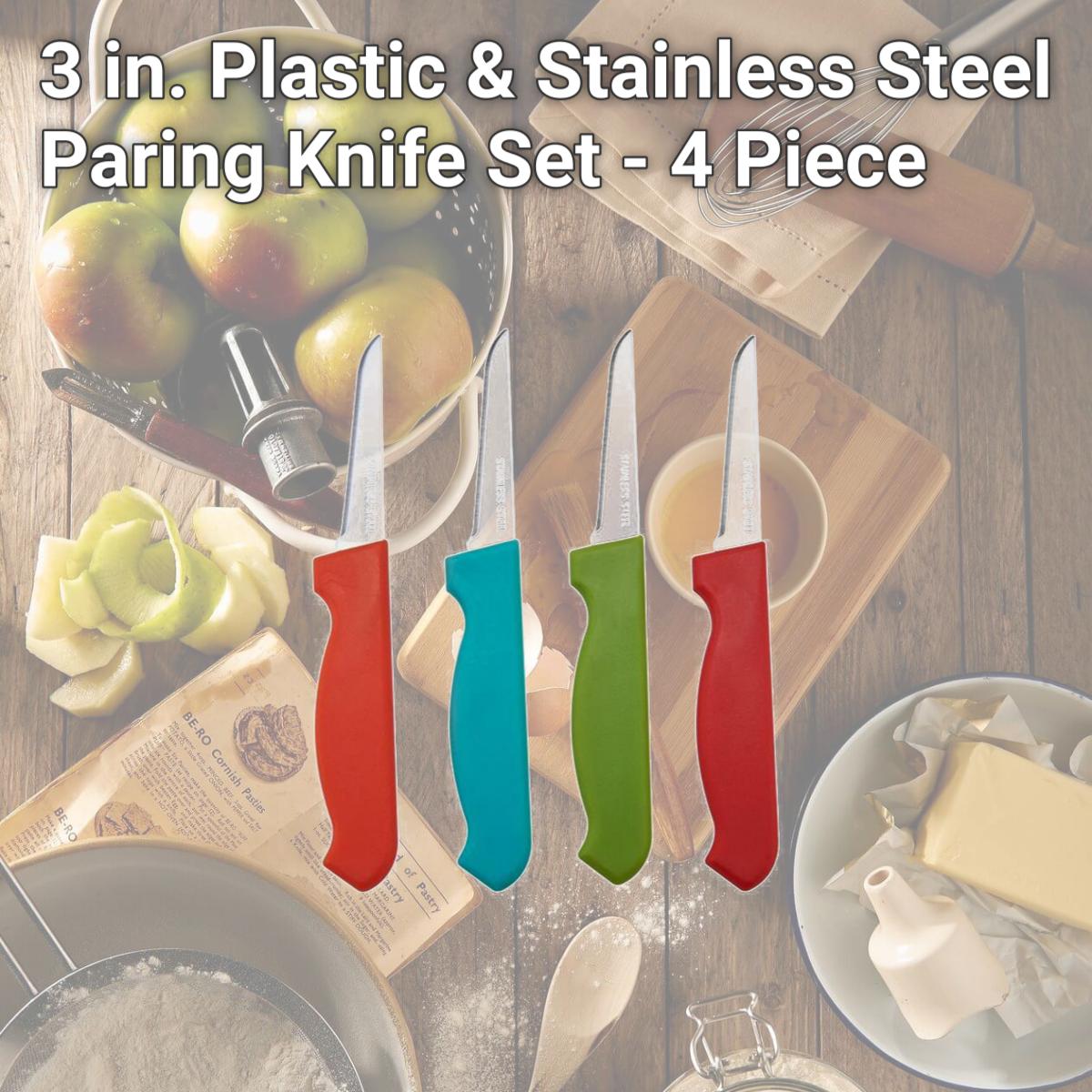 Picture of Farberware 6009323 3 in. Plastic & Stainless Steel Paring Knife Set - 4 Piece
