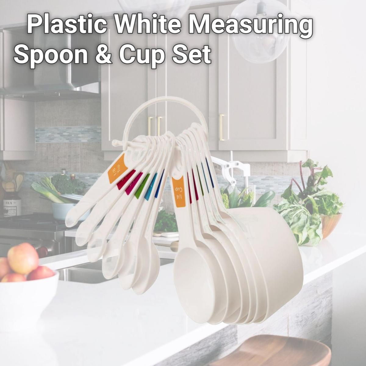Picture of Lifetime 6013567 Plastic White Measuring Spoon & Cup Set