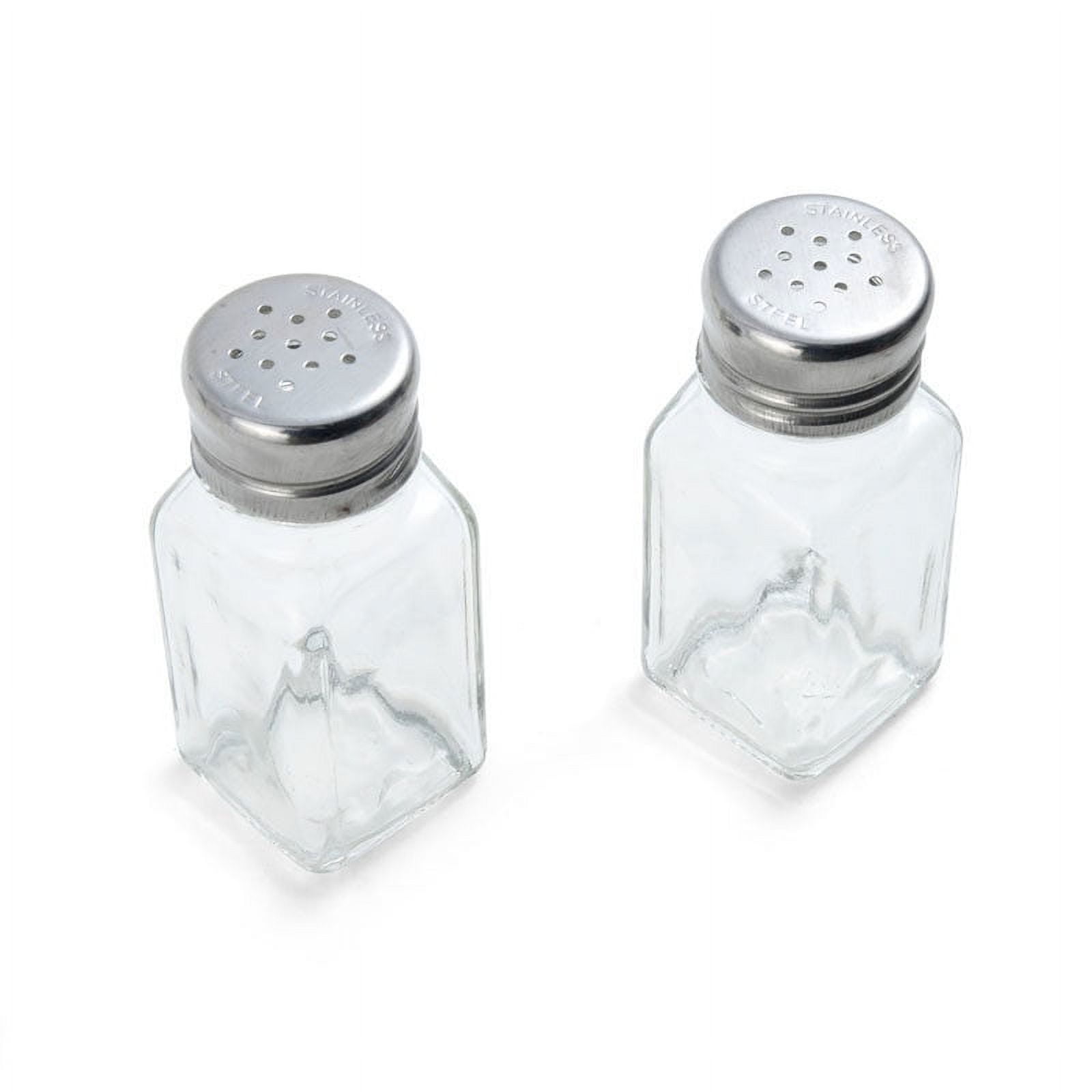 6009317 Clear Glass & Stainless Steel Salt & Pepper Shakers