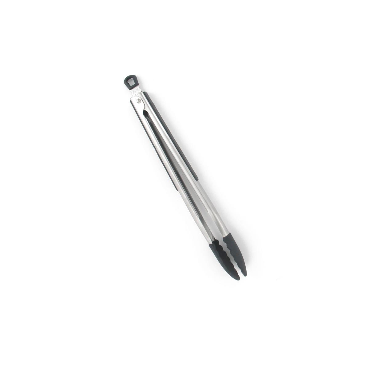 Picture of Farberware 6009313 Black & Silver Silicone & Stainless Steel Tongs