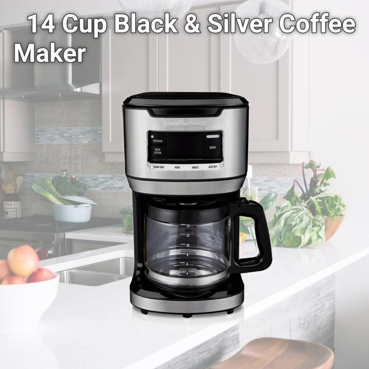 Picture of Hamilton Beach 6009884 14 Cup Black & Silver Coffee Maker